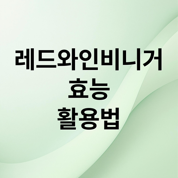 레드와인비니거
효능
활용법 (레드와인비니거 효능 활용법)