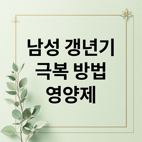 남성 갱년기
극복 방법
영양제 (남성 갱년기 영양제 체력및 정력 강화)