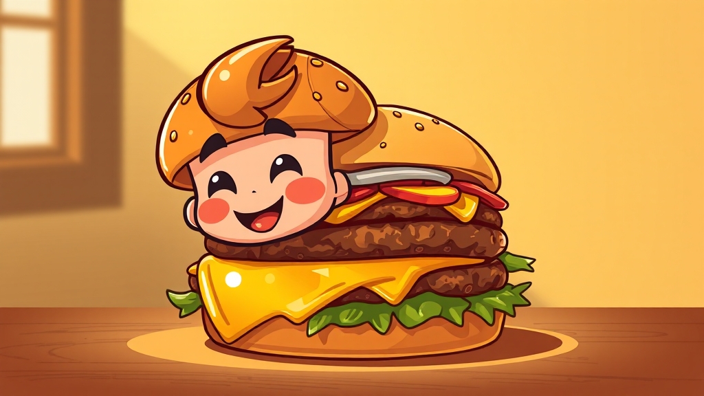최고의 만남! 버거 & 춘식이 (illustration 스타일)