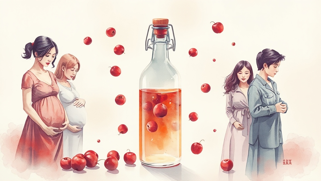 대추식초 섭취 시 주의사항 (watercolor 스타일)