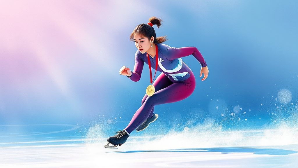 김길리 선수: 쇼트트랙 여제의 프로필과 주요 경력 (watercolor 스타일)