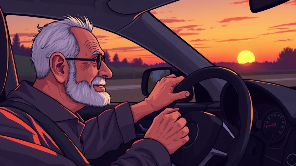 고령 운전자 교통사고 현황 및 안전 운전의 중요성 (illustration 스타일)