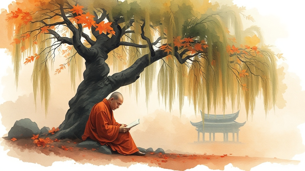 운문사 역사와 특징 (watercolor 스타일)