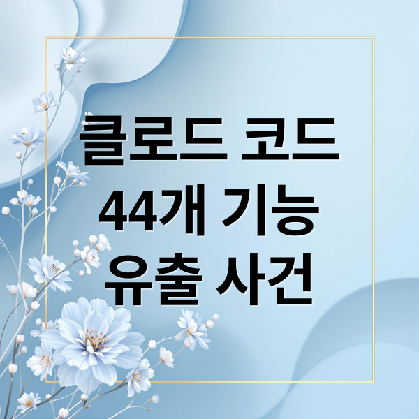 클로드 코드
44개 기능
유출 사건 (Claude Code 44개 기능 유출)