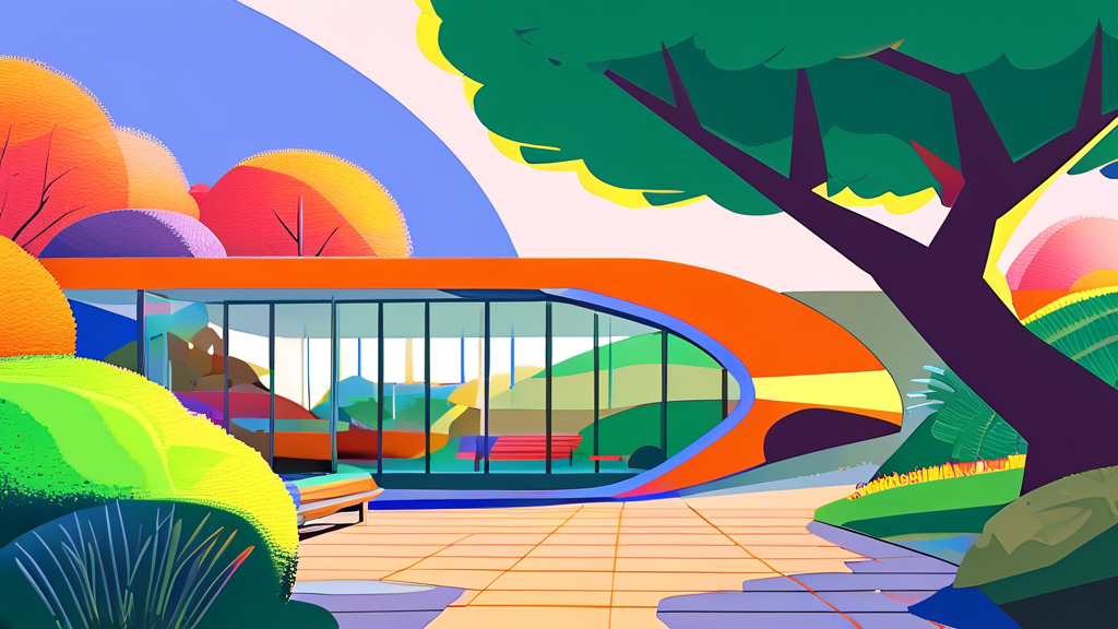 시몬스테라스: 테르메덴과 함께하는 복합문화공간 (cartoon 스타일)