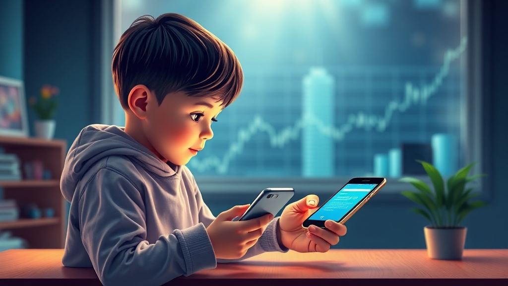 자녀 주식 계좌 개설, 비대면으로 간편하게 (realistic 스타일)