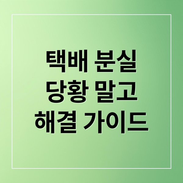 택배 분실
당황 말고
해결 가이드 (택배 분실 대처 절차)