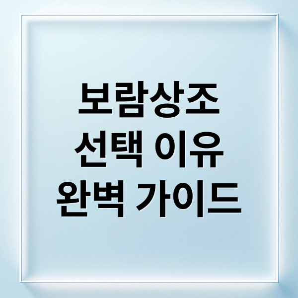 보람상조
선택 이유
완벽 가이드 (보람상조)
