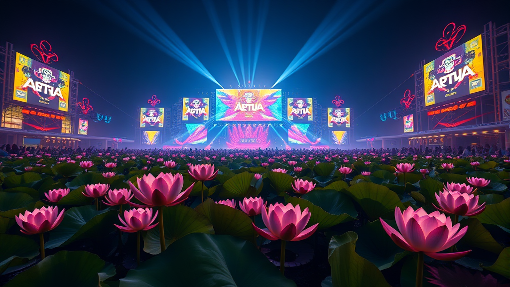 회산백련지 연꽃축제 정보 (realistic 스타일)