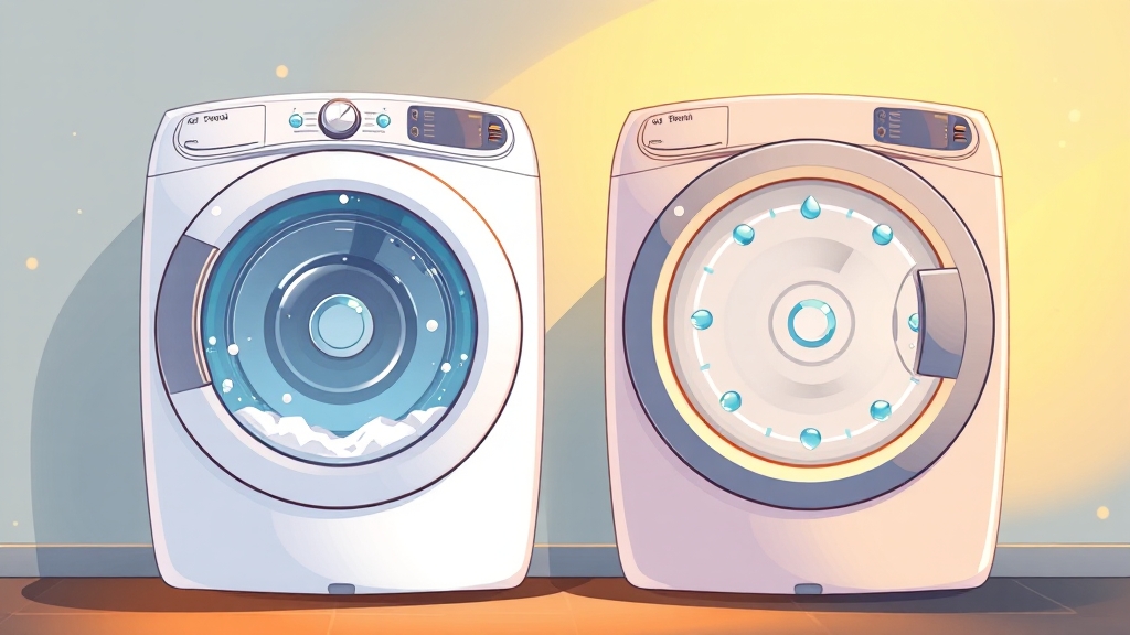 통돌이 vs 드럼 청소 차이 (cartoon 스타일)