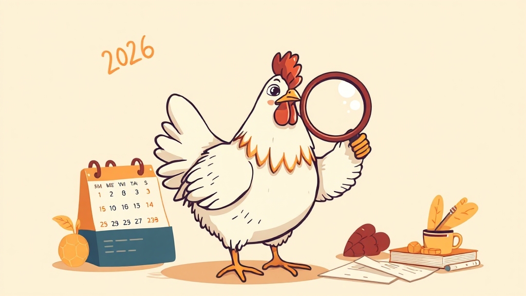 2026년 닭띠 월별 주의사항 (illustration 스타일)