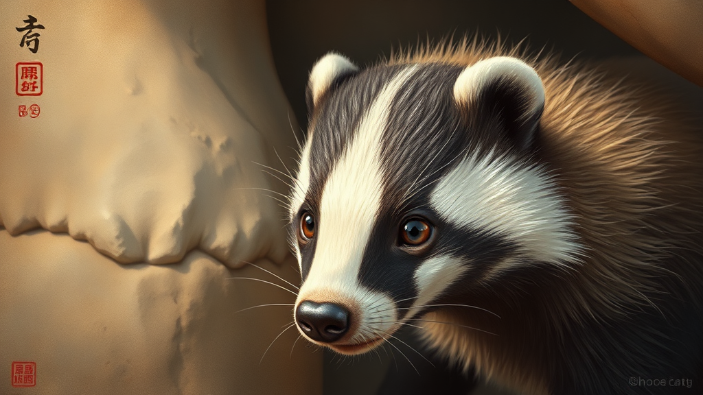 오소리기름, 무엇일까요? (realistic 스타일)