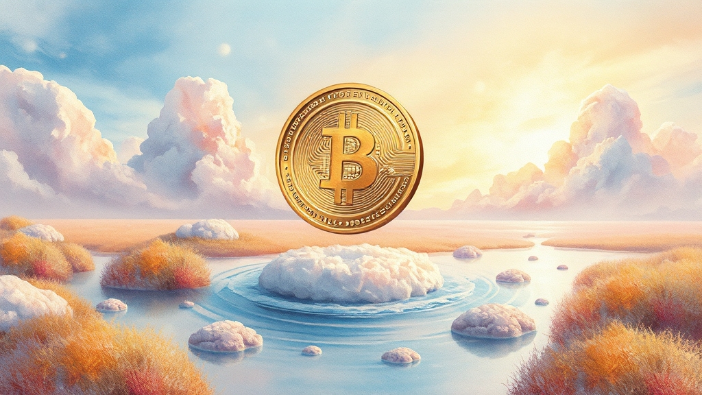 스테이블코인 역할: 변동성 줄이기 (watercolor 스타일)