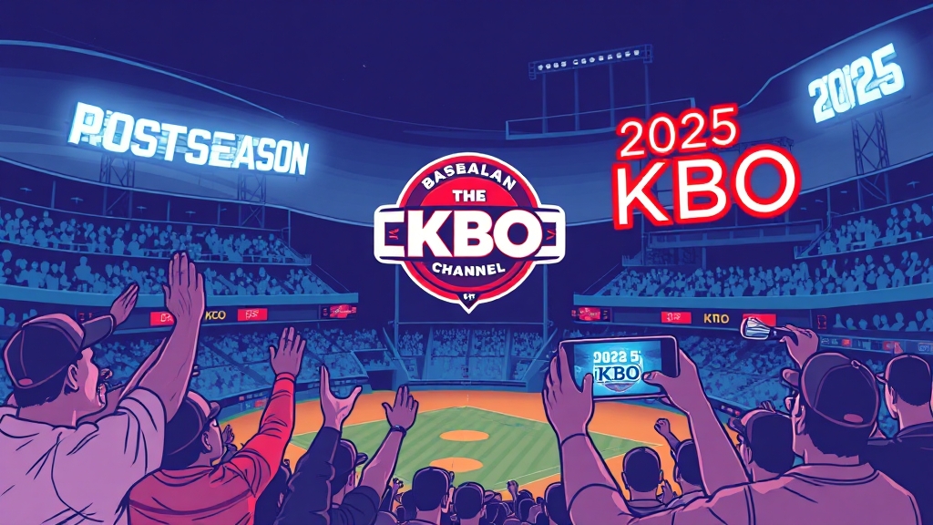 포스트시즌 중계 채널 안내 (illustration 스타일)