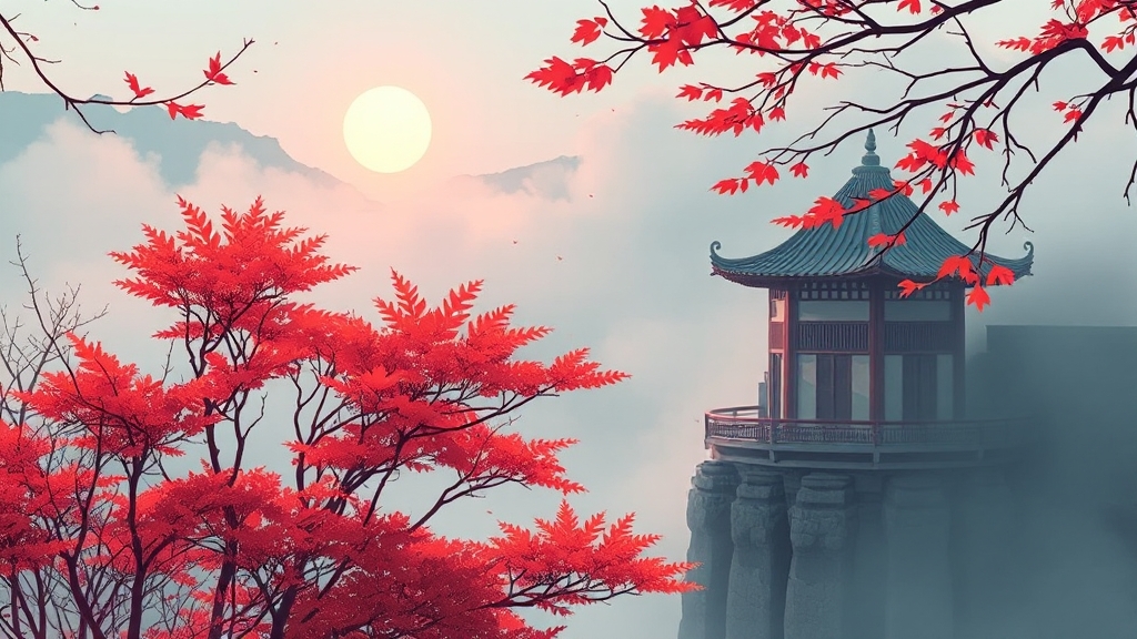 의림지 방문 정보 & 단풍 시기 (illustration 스타일)