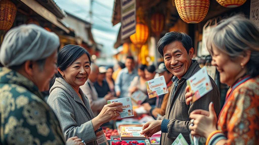 전통시장 활성화 & 경제 효과 (realistic 스타일)