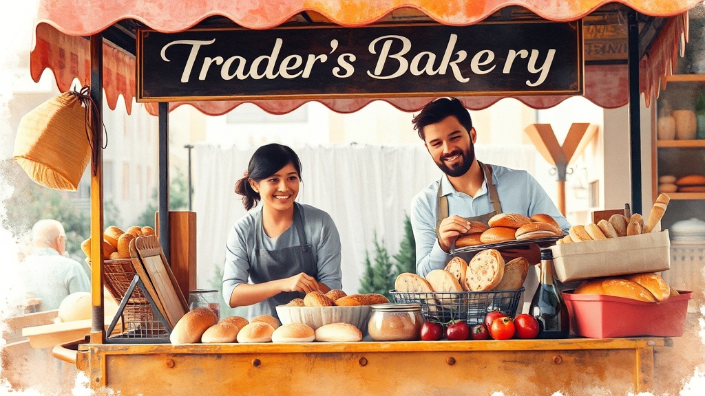 트레이더스 베이커리 & 디저트: 달콤한 유혹 (watercolor 스타일)