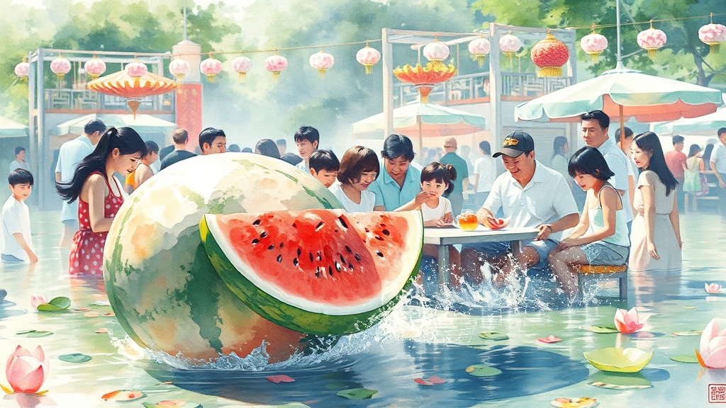 양평 수박축제 기본 정보 (watercolor 스타일)