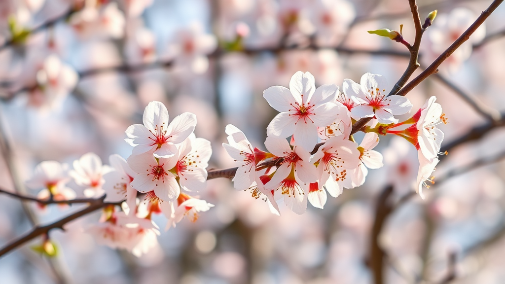 봄의 시작을 알리는 매화꽃 개화 시기 알아보기 (realistic 스타일)