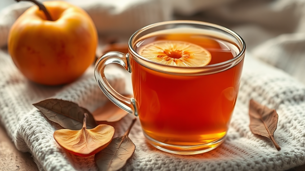 모과차, 감기 예방에 최고! (realistic 스타일)