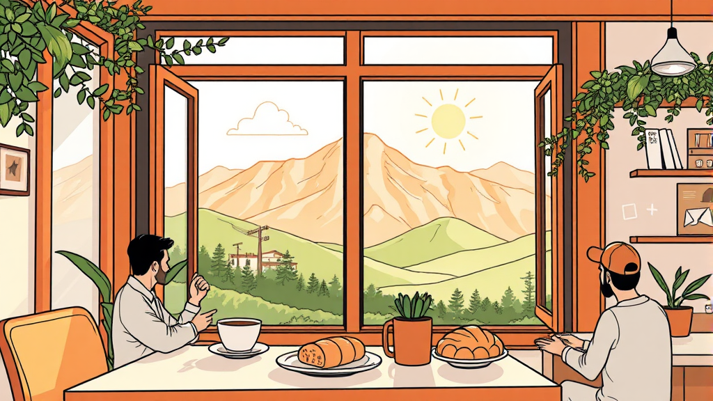 더엠브로시아 카페 탐방 (illustration 스타일)