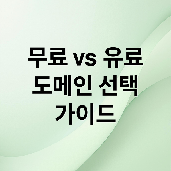 무료 vs 유료
도메인 선택
가이드 (무료 도메인 vs 유료 도메인 – 차이와 선택 기준)