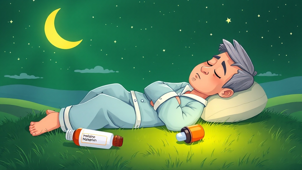 마그네슘 & 멜라토닌, 숙면을 위해 (cartoon 스타일)