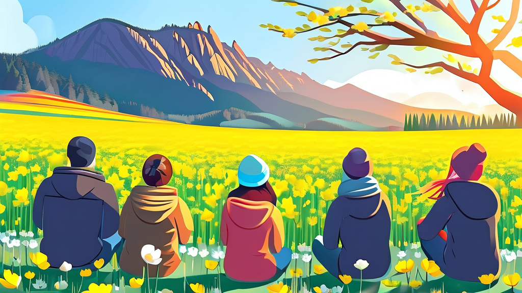 산방산 유채꽃 방문 시기 및 날씨 정보 (illustration 스타일)