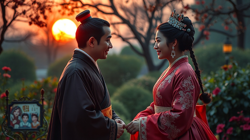 대비 민씨와 최상록의 관계 (realistic 스타일)