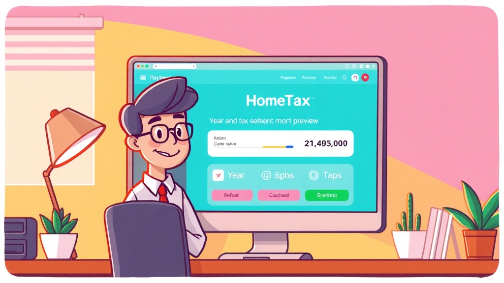 홈택스 미리보기 이용법 (cartoon 스타일)