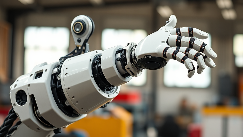 핵심 기술 탐구: 휴머노이드 로봇의 부품과 성능 (realistic 스타일)