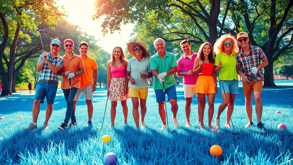 파크골프, 어떤 장비가 필요할까? (popart 스타일)