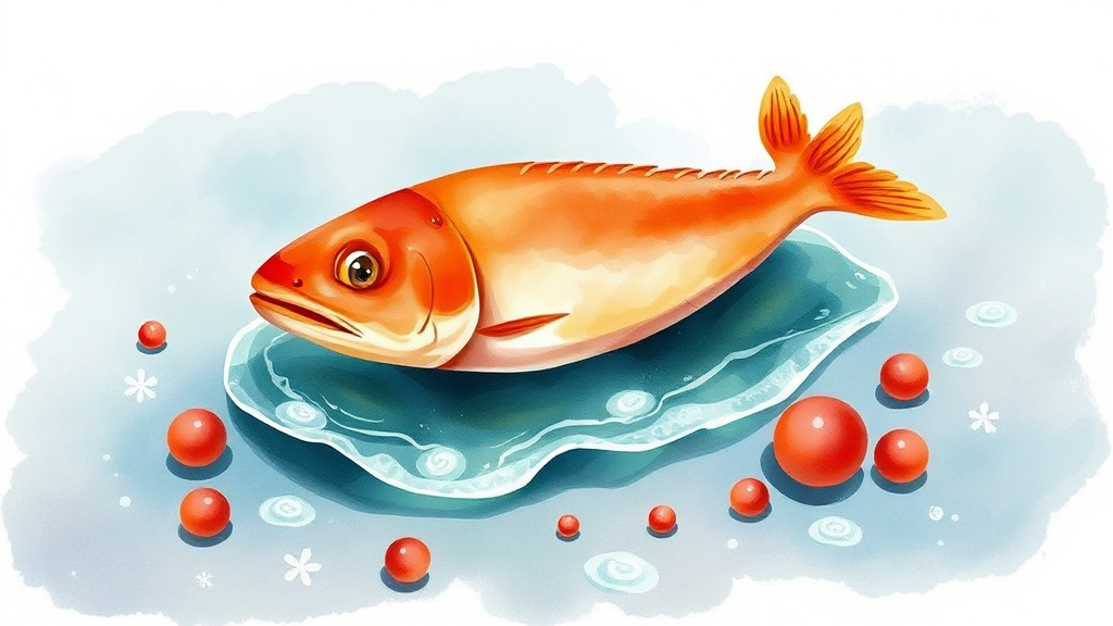 제철 수산물, 왜 2월에 먹어야 할까? (watercolor 스타일)