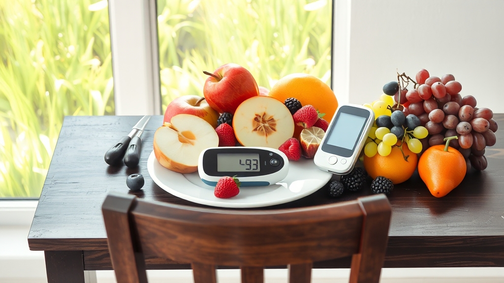 당뇨 환자를 위한 과일 섭취 원칙 (realistic 스타일)