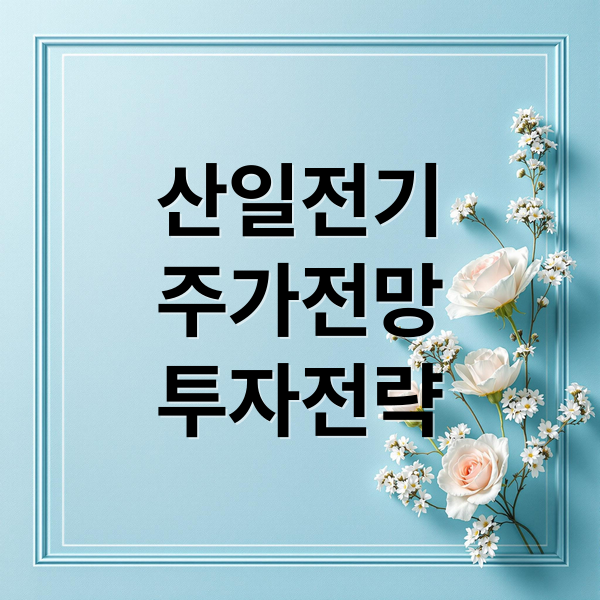 산일전기
주가전망
투자전략 (산일전기 주가 전망)