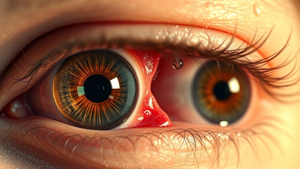 겉다래끼 vs 속다래끼: 원인 차이 (realistic 스타일)