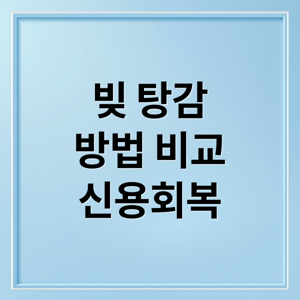빚 탕감
방법 비교
신용회복 (신용 회복 위원회 개인회생 개인파산)