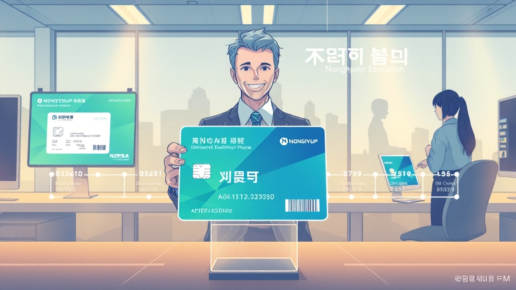 바우처 카드 발급 절차 (illustration 스타일)
