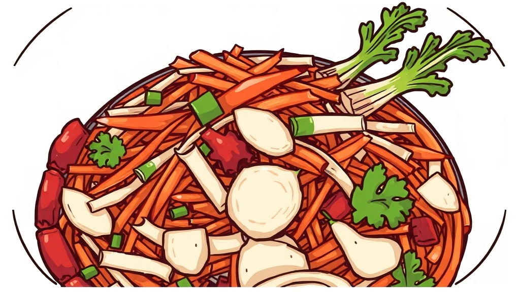 맛 보장, 열무김치 버무리기 (cartoon 스타일)