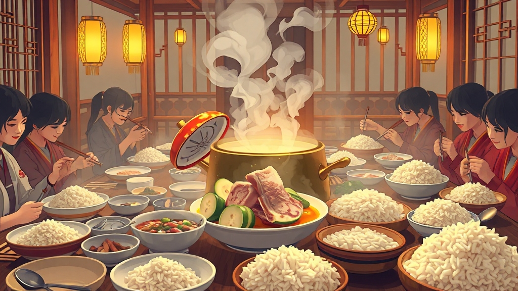 광주식당 집중 분석: 삼겹살 vs 애호박찌개 (illustration 스타일)