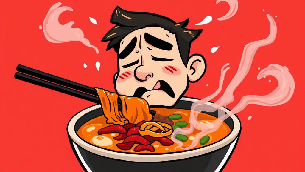 매운맛으로 스트레스 해소! (cartoon 스타일)