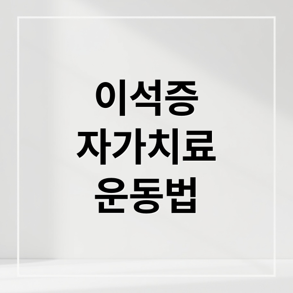 이석증
자가치료
운동법 (이석증 자가치료 운동법)