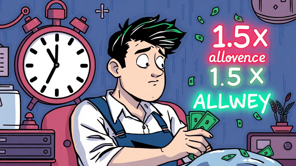 추가 수당 (야간, 연장, 휴일) (illustration 스타일)