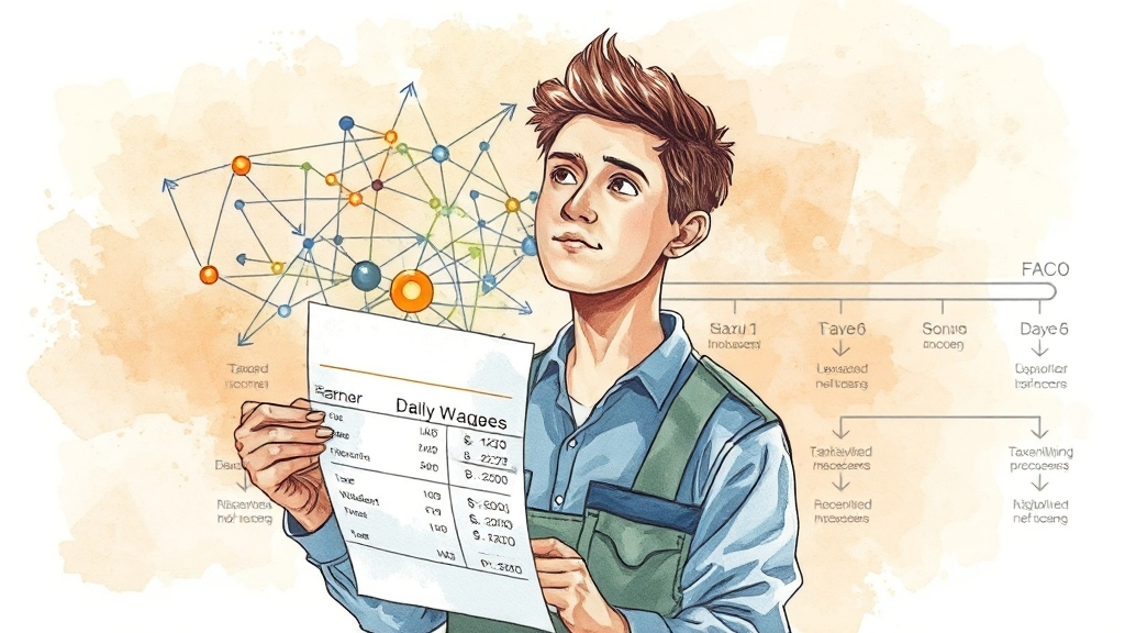 일용직 세금 핵심 이해 (watercolor 스타일)