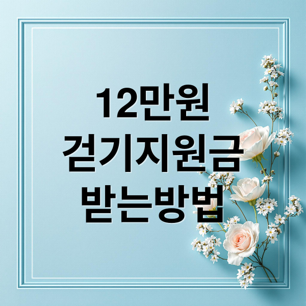 12만원
걷기지원금
받는방법 (국민건강보험공단 걷기지원금)