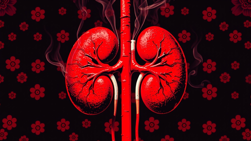 신장암 주요 원인과 위험 요인 (popart 스타일)