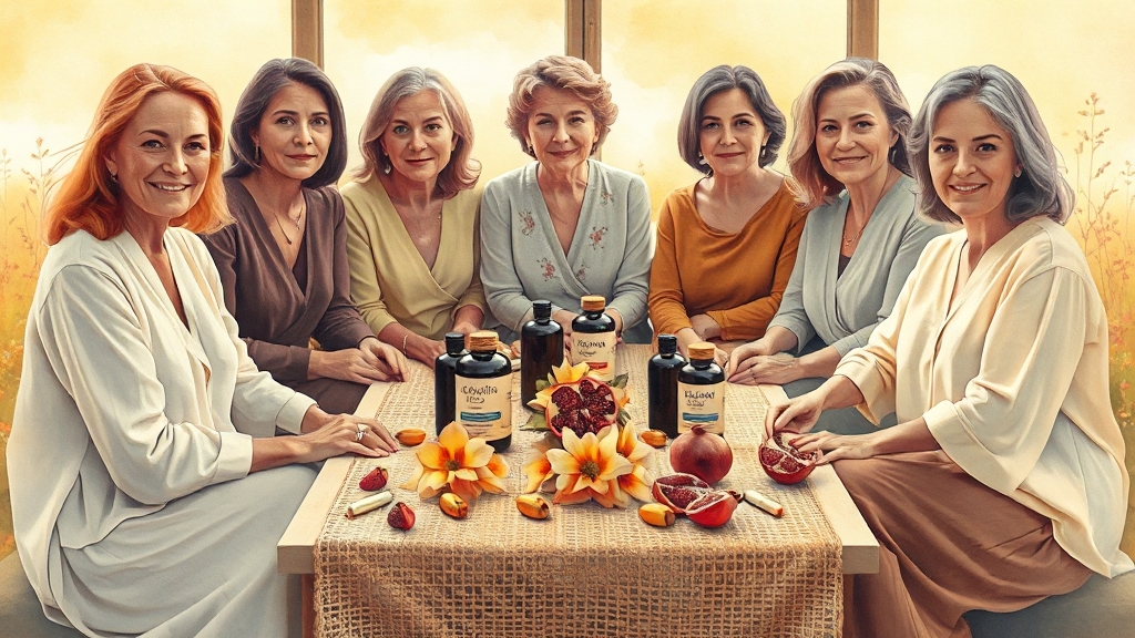 갱년기 완화, 핵심 성분은? (watercolor 스타일)