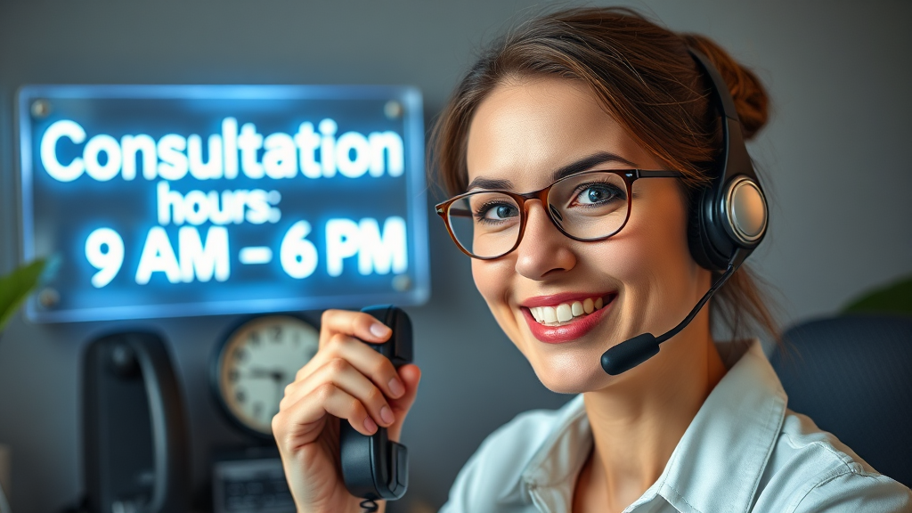 전화번호 및 운영시간 (realistic 스타일)