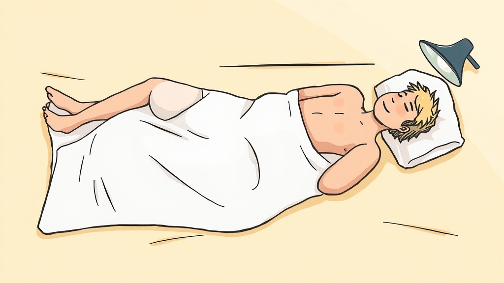 검사 후, 어떤 증상이? (cartoon 스타일)