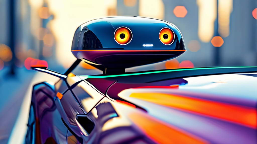 SVNet 기술: 자율주행차의 눈과 뇌 (watercolor 스타일)